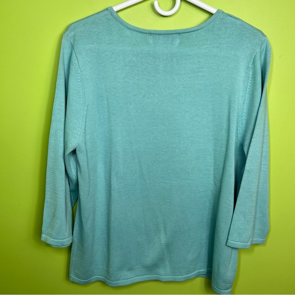 Victor Costa blue beaded sweater size M - Picture 4 of 4